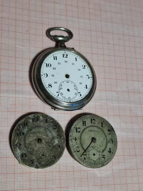 orologio da tasca antico Movimento Swiss Made Bilancere Ok RICAMBI