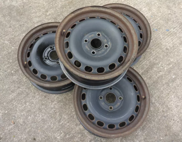 4x Stahlfelgen Audi 80 u. 90 Typ 89 B3 B4, 6Jx15 ET37 LK108 Felge 6J x 15 ET 37