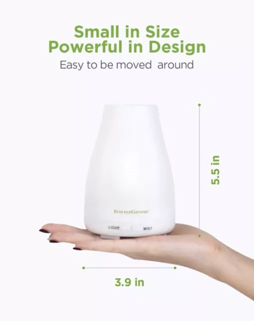 InnoGear Essential Oil Diffuser 7 Colors Light White Aromatherapy Cool Mist  EUC