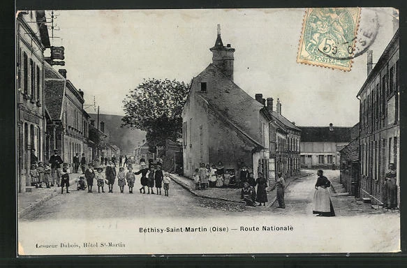 CPA Bèthisy-Saint-Martin, Route Nationale, vue de la rue