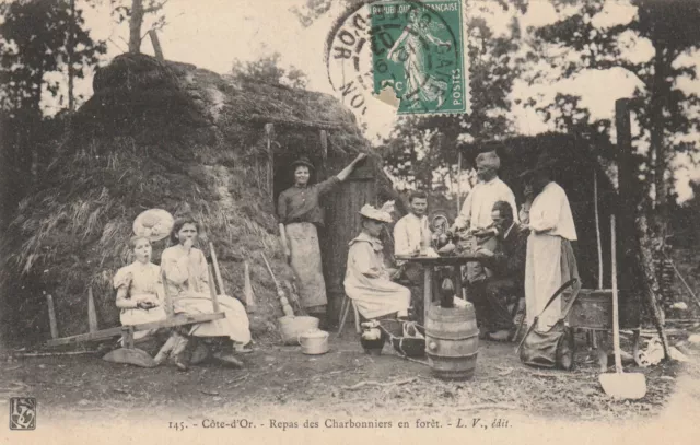 21 Cpa Côte D'or N° 145 Repas Des Charbonniers En Forêt