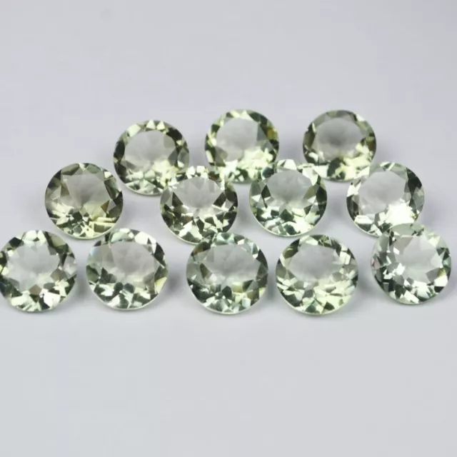 20% Off Natural Green Amethyst 10x10mm Round Faceted Cut 25 Pcs Loose Gemstone