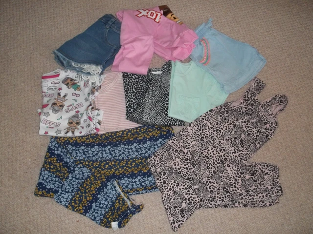 Large bundle girls summer clothes shorts,playsuits,tops,roblox  age 4-5yrs vgc