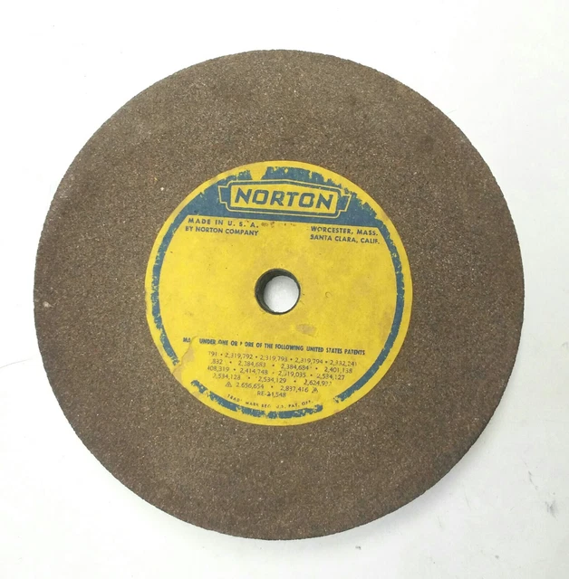 Norton Grinding Wheel 6" x 1"  with  1/2" shaft hole Preowned, good condition