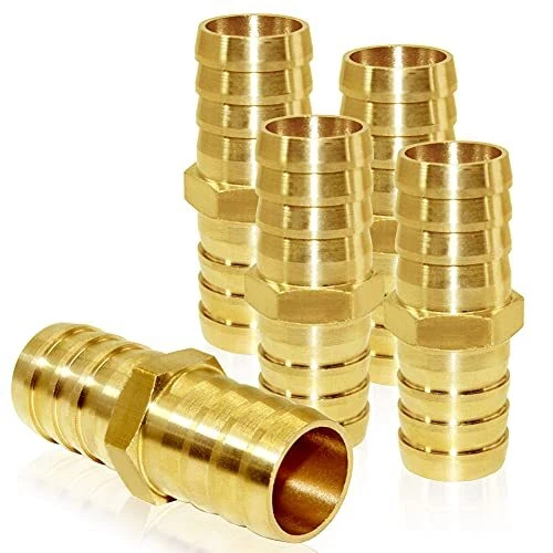 3/4&quote; ID Hose Barb Fitting Hex Union Brass Adapter Water/Fuel