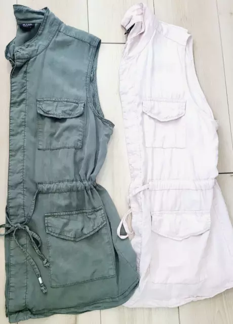 ANA Womens XL Sleeveless Jacket Vest - Army Green and Pink Lot of 2!!