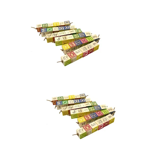 2x Papagei Käfig Spielzeug Vogel Barsch Stehen Papagei Kauen Block 12