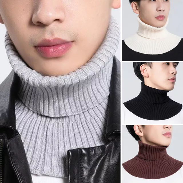 Ribbed Knitted False Fake Collar Winter Detachable Sweater Turtleneck Neck Warm