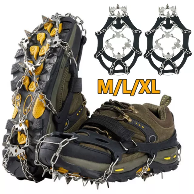 19 Teeth Ice Snow Crampons Anti-slip Climbing Gripper Shoe Covers Spike Cleats✅