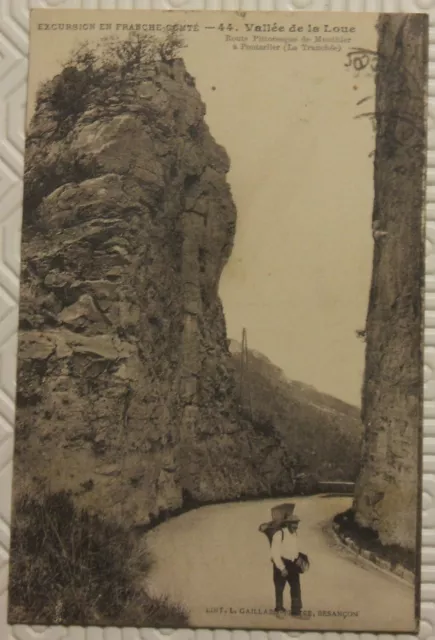 CPA 25 Excursion en Franche Comté Vallée de la Loue 1914 animée homme hotte