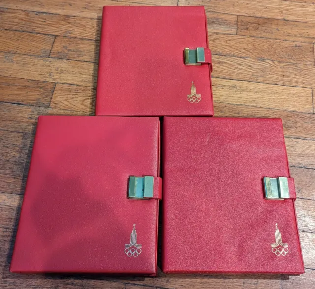 1980 Olympic Coin Book Holders Sets Lot Of 3 Empty!!!!