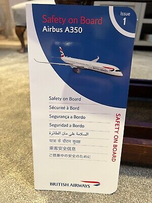 BRITISH AIRWAYS - Airbus A350 - Safety Card (Issue 1) £2.00 - PicClick UK