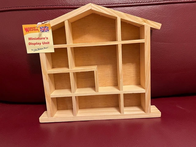 SMALL WOOD DISPLAY unit for miniatures Free Standing or Wall Hanging £4 ...