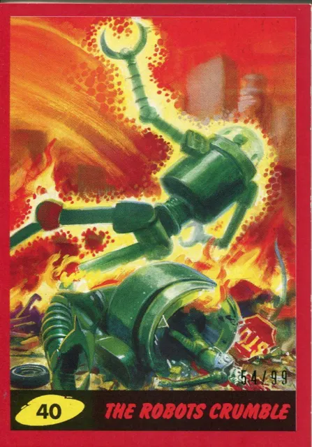 Mars Attacks The Revenge Red [99] Base Card #40 The Robots Crumble