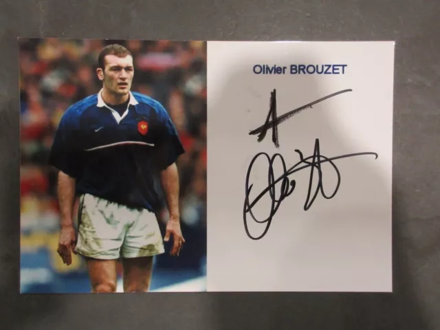 Autographe Olivier Brouzet sur carte photo   Rugby 4