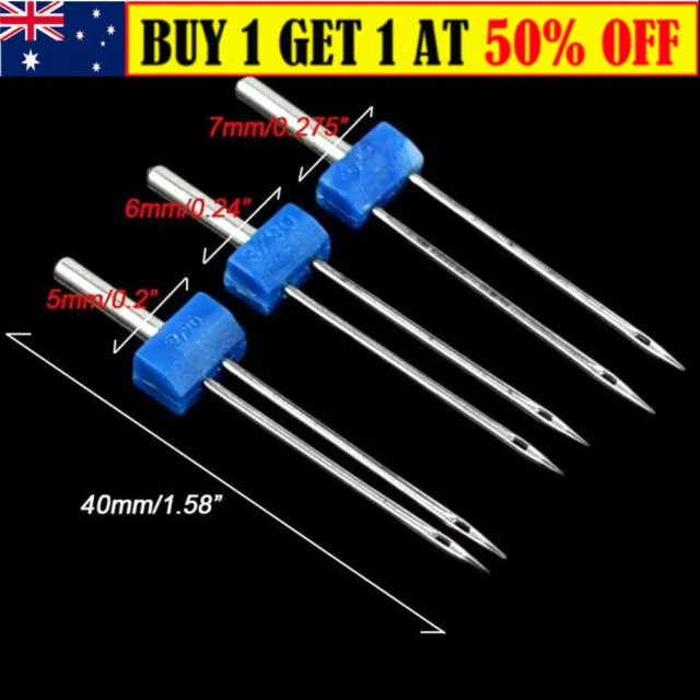 3PCS Brand New Twin Needles Stretch For Sewing Machine Long Lasting Parts Pins