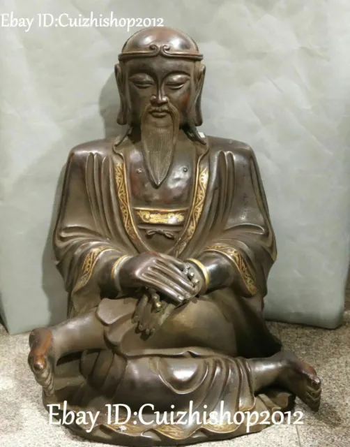 22" Old Ancient Purple Bronze Gold Xuan Wu from Emperor Immortal God Statues