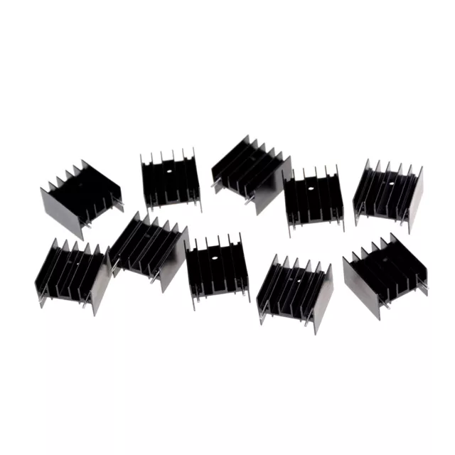 10Pcs 25*23*16MM TO220 Transistor Aluminum Radiator Heat Sink With 2Pin   YHM