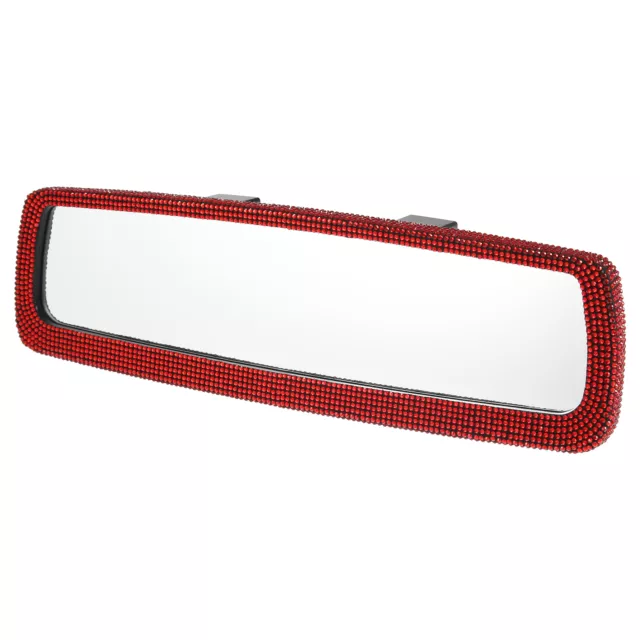 Bling Voiture Rétroviseur Rétroviseur avec Faux Cristal Interne pour Femme Rouge