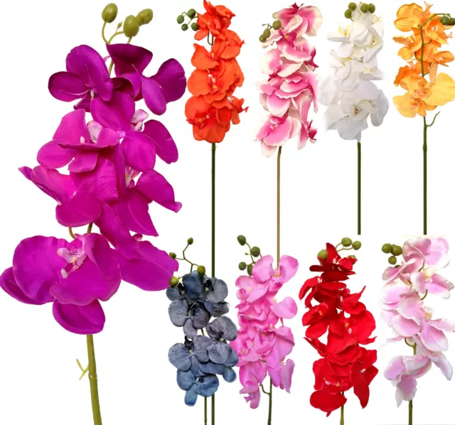 Premium Modern Large Orchid Real Touch Home Decor Artificial silk Flowers 100cm