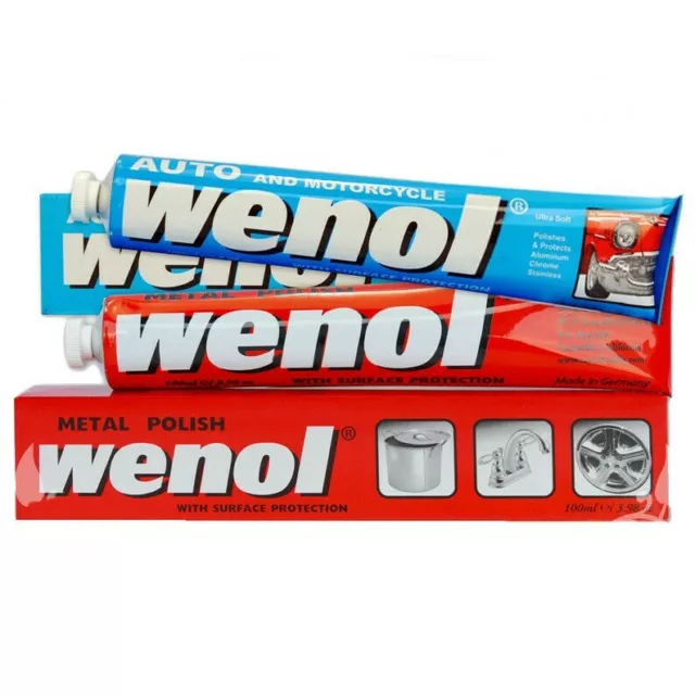 WENOL Metal Cleaner and Polish Kit, Red and Blue Tube