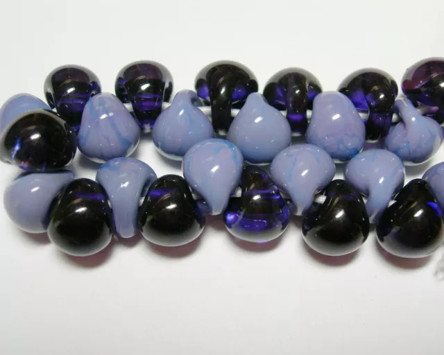 Spectacular! Lampworked Boro Glass Teardrop Beads 25 M1