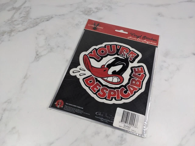 LOONEY TUNES VINYL Sticker Daffy Duck You're Despicable Classic Cartoon