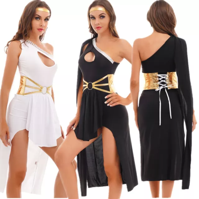 Womans Sexy Toga Greek God Dress Outfit Roman Empress Halloween Cosplay Costume