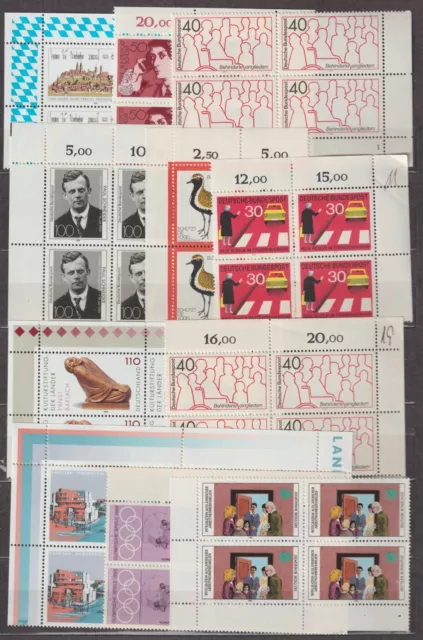 BRD  BRIEFMARKEN LOT  VIERERBLOCK MIT  ECKRAND  postfrisch