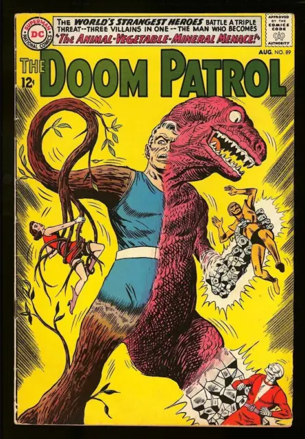 Doom Patrol #89 DC 1964 (FN-) 1st App of Animal-Vegetable-Mineral Menace! L@@K!