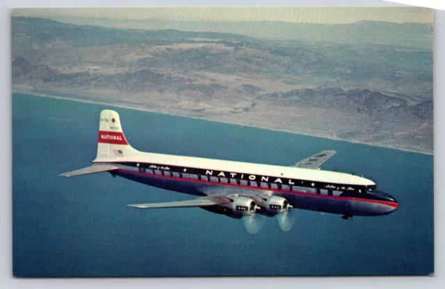 National Airlines Douglas DC 6B Airline of the Stars Postcard in flight