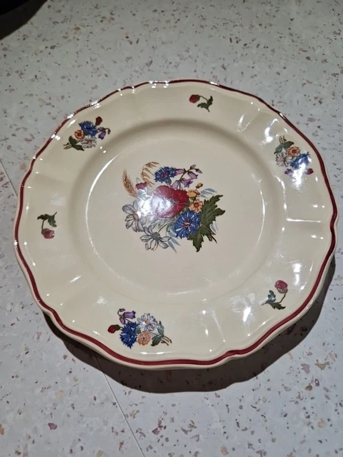 QUATRE ASSIETTES PLATES FAIENCE ANCIENNE GIEN CORNE S D ABONDANCE 1876