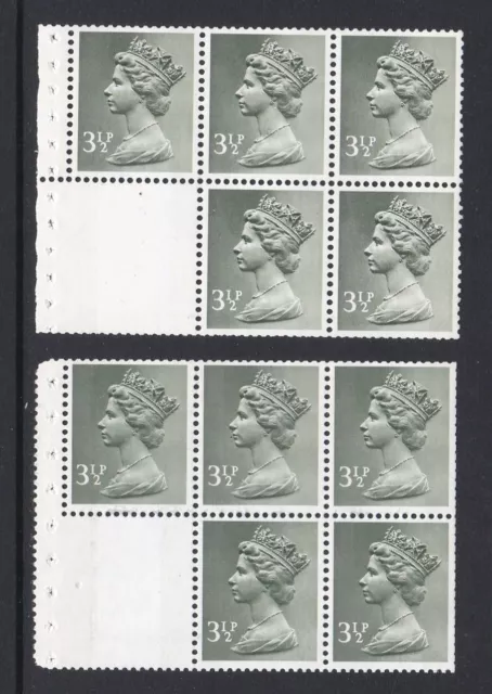 GB Machin 3 1/2p Booklet Panes Perf PL & APPL - UM / MNH