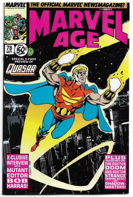 Marvel Age #78 (Sept 1989, Marvel Comics) 5 Page Quasar Preview Shadowmasters