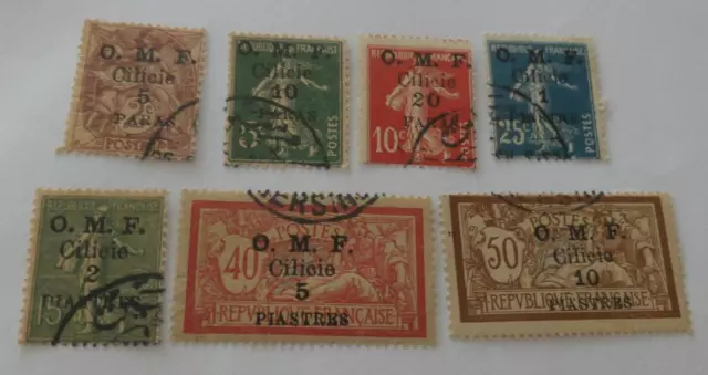 France Cilicie 1920 small collection surcharges used