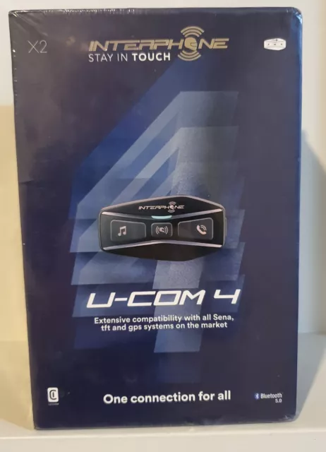 Motorcycle Intercom Twin Pack Interphone  U-Com 4  Bluetooth  (Sena Compatible)