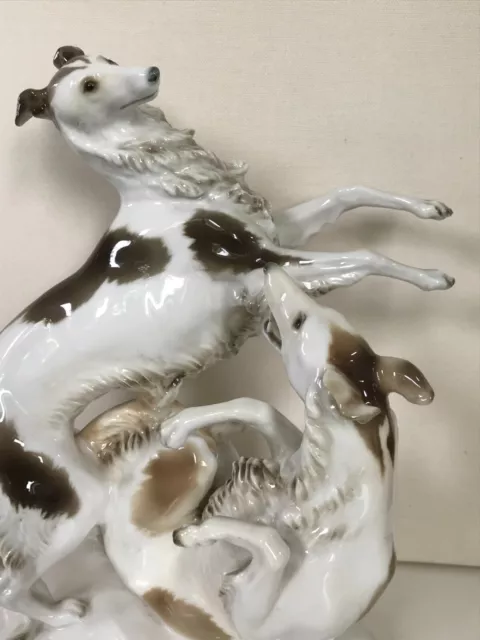 Hutschenreuther-Rosenthal Porcelain Figurine Borzoi Russian Wolfhound M.h. Fritz