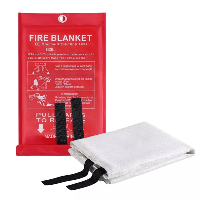 Fire Blanket Fiberglass Retardant Prepared Emergency Safety 1m² For Home Kitchen