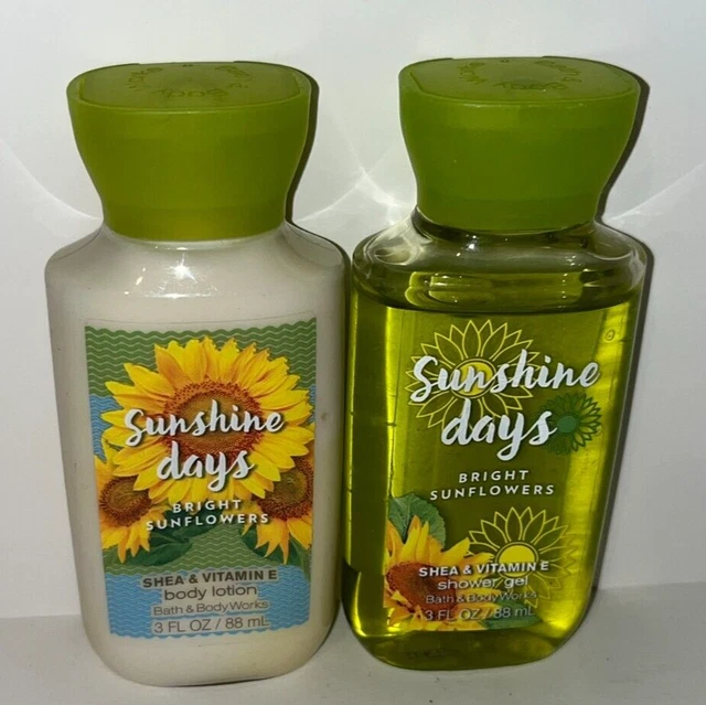 Crema corporal de viaje Bath & Body Works DÍAS DE SOL BRILLANTES GIRASOLES + gel de ducha