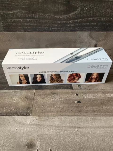 Bellezza VersaStyler Titanium Plates Twisted Flat Iron Blue Smoke NEW WITH BOX Bellezza VersaStyler Titanium Plates Twisted Flat Iron Blue Smoke NEW WITH BOX
