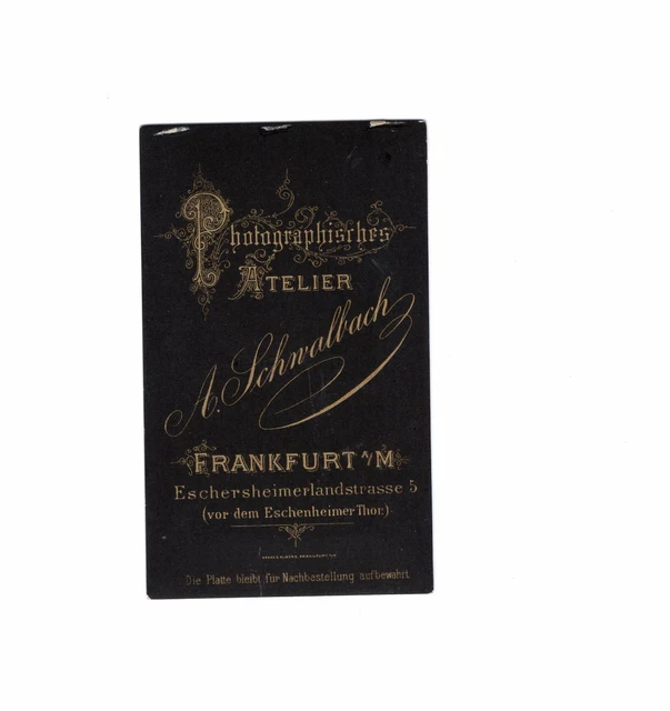 CDV Foto Herrenportrait - Frankfurt Main 1880er 2