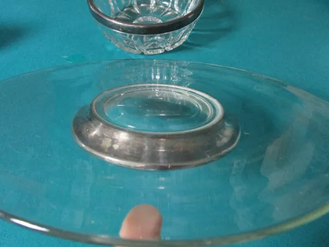 Sterling Silver Rim And Crystal Platter And Bowl 3