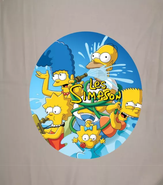 Tapis de souris rond souple avec surface textile les simpson