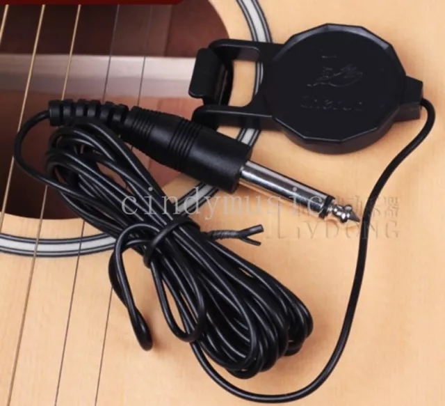 Acoustic Guitar Bass Clip-line Pickup Wire Black  NEW 2