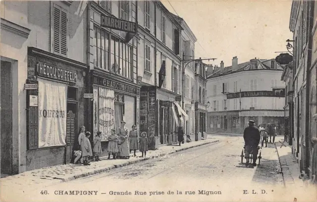 Cpa 94 Champigny Grande Rue Prise De La Rue Mignon