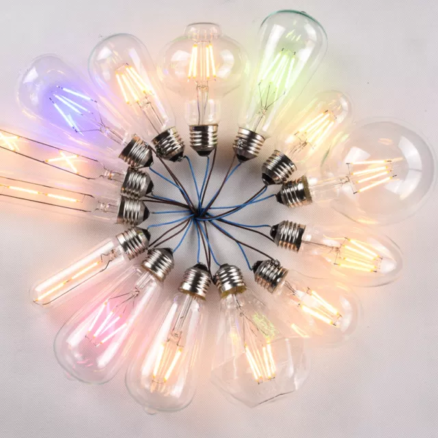 Bombillas de luz globo globo LED filamento retro Edison E14 E27 B22 ES BC 2W/4W/6W/8W 3