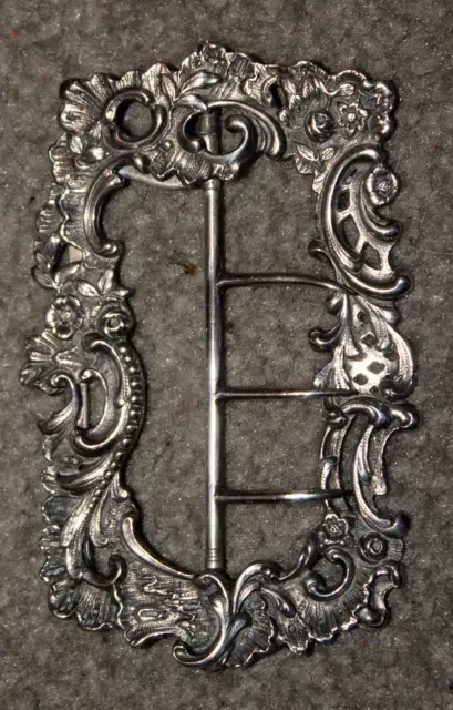 Antique Victorian / Art Nouveau Silver Belt Buckle