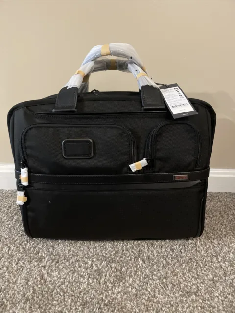 TUMI Alpha 3 Expandable Organizer Laptop Briefcase Large - 117305-1041 - Black