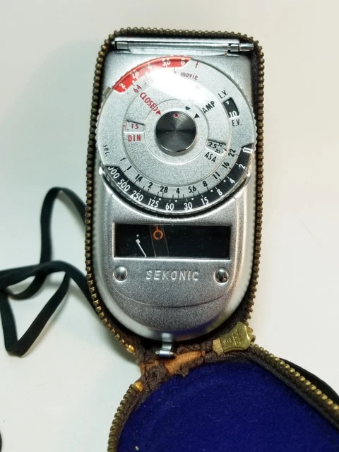 Vintage Sekonic Auto Leader Light Meter Model 38 Zero Adjust With Case Untested