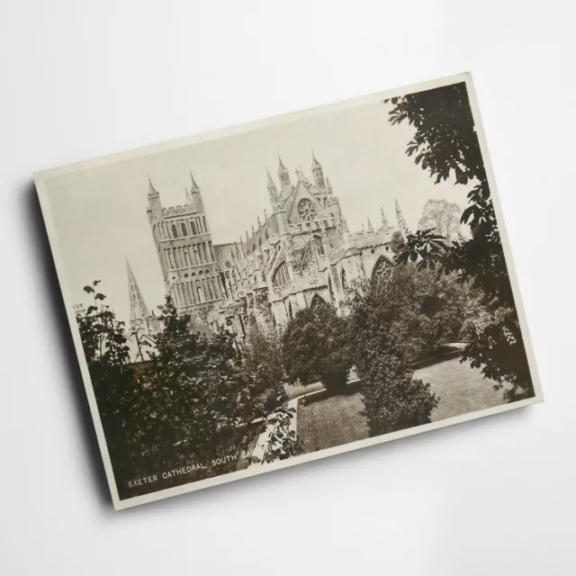 A3 DRUCK - Vintage Devon - Exeter Kathedrale, Südostansicht